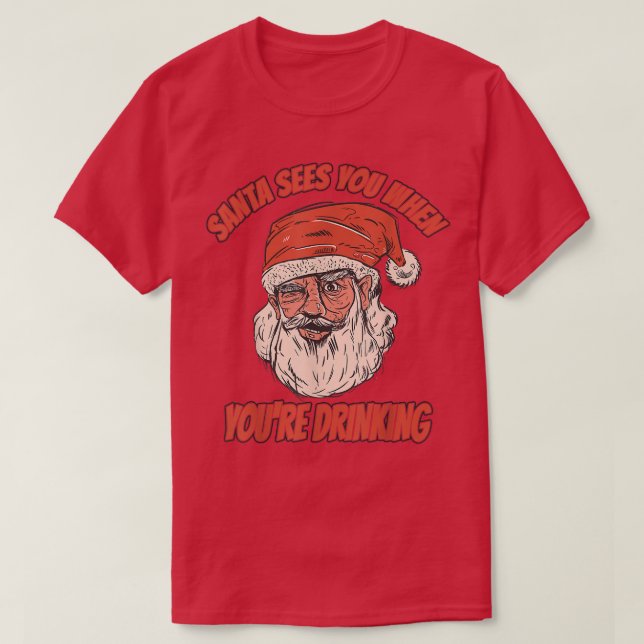 Camiseta Noche Papá Noel cerveza de traje borracho feliz Ch (Diseño del anverso)