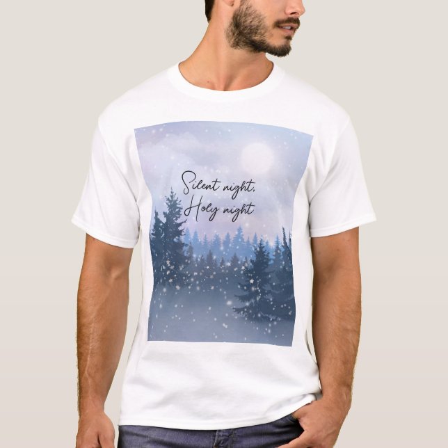 Camiseta Noche Santa Noche Mágica Ilustracion de invierno (Anverso)