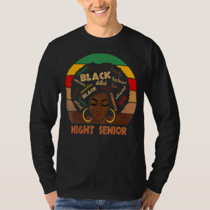 Camiseta Noche Senior Afro Afroamericanas Negro