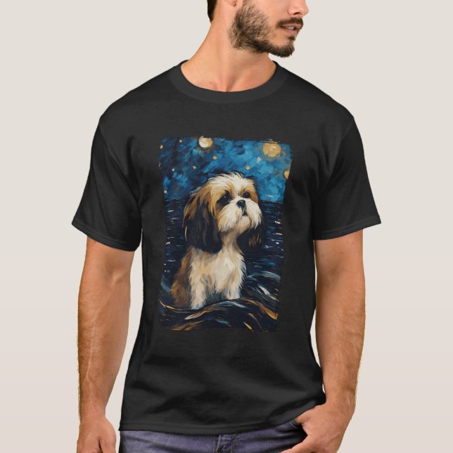Camiseta Noche Shih Tzu Starry (Anverso)