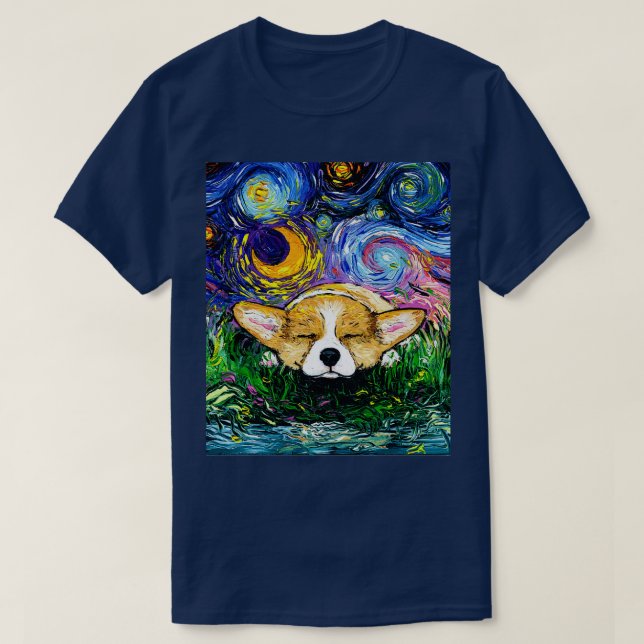 Camiseta Noche Sleepy Corgi (Diseño del anverso)