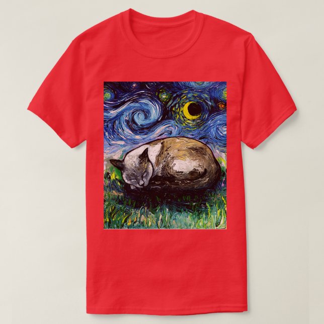 Camiseta Noche Sleepy Siamese Cat (Diseño del anverso)