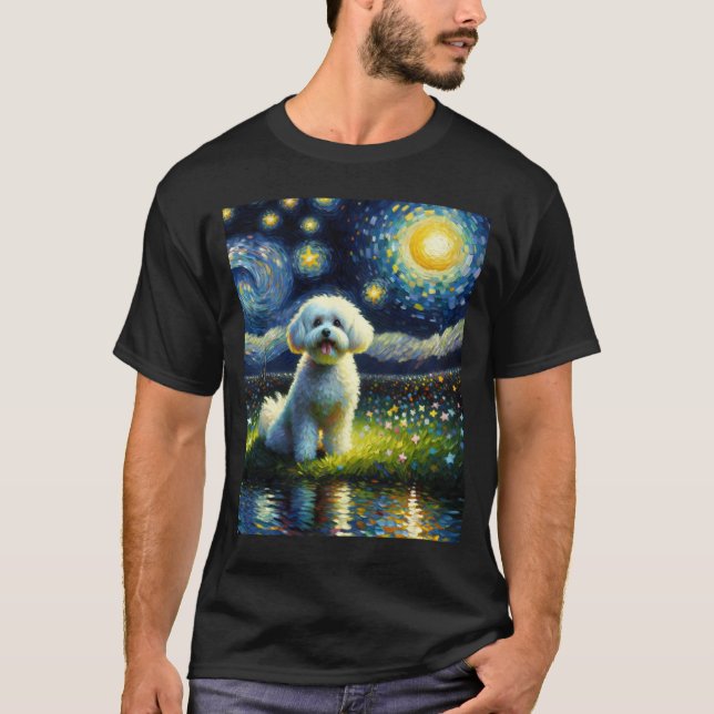 Camiseta Noche Starry Bichon Havanese Dog Van Gogh Lover (Anverso)