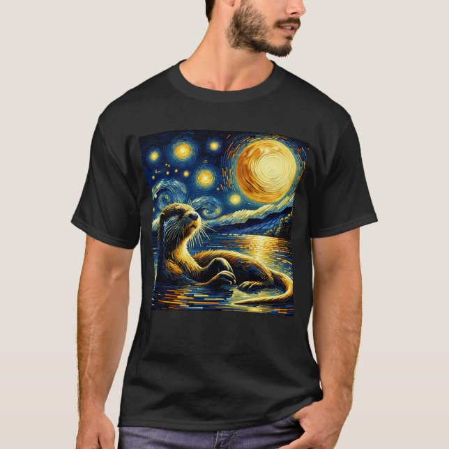 Camiseta Noche Starry Otter Van Gogh Lover (Anverso)