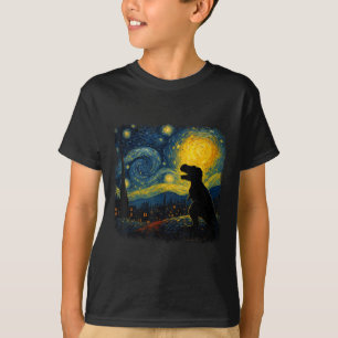 Camiseta Noche T Rex Starry Van Gogh Dinosaus Regalos Hombr