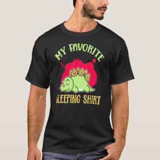 Camiseta Noche tardía Nap Sleepy Cansado Dino Sleeping Anim