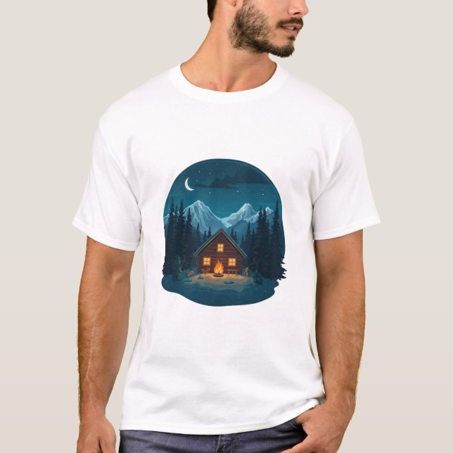 Camiseta Noche Tranquila en las Montañas  (Anverso)