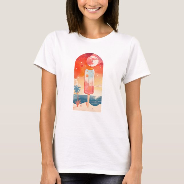 Camiseta Noche tropical de verano estrellada (Anverso)