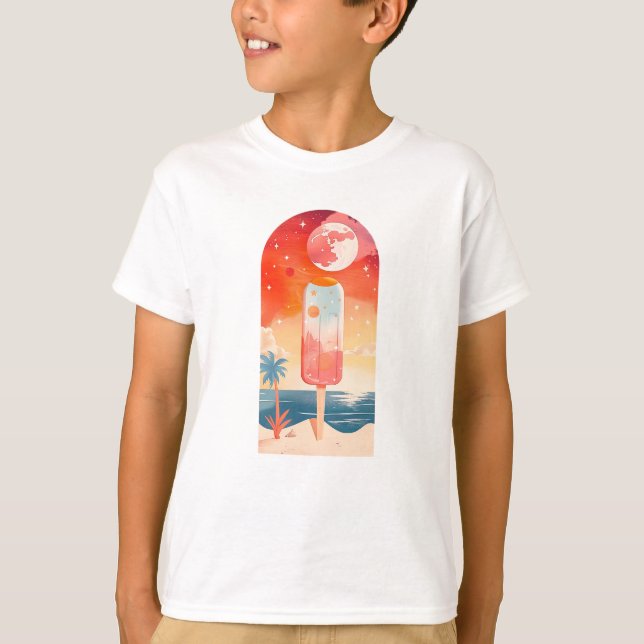 Camiseta Noche tropical de verano estrellada (Anverso)