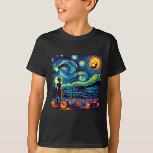 Camiseta Noche Van Gogh Starry Alien Halloween Fall Pum