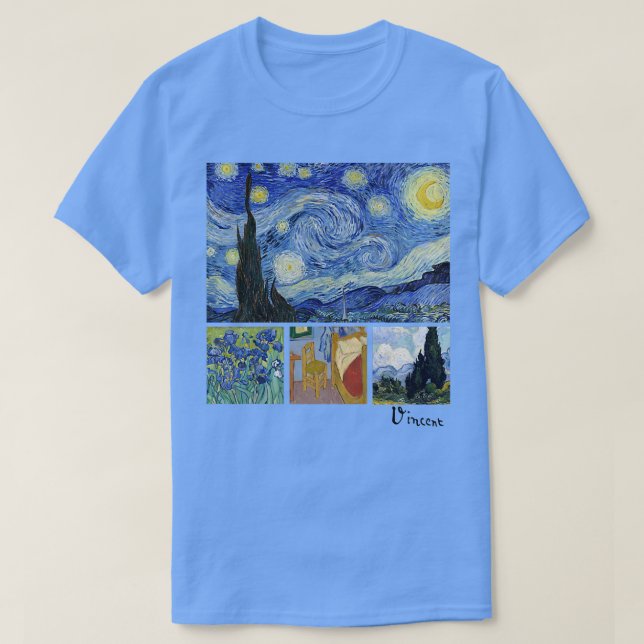 Camiseta Noche Van Gogh Starry, irlandeses, habitación con  (Diseño del anverso)