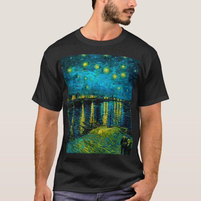 Camiseta Noche Van Gogh Starry sobre el Ródano (Anverso)