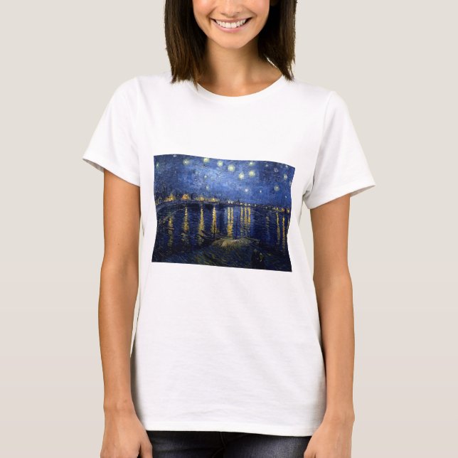 Camiseta Noche Van Gogh Starry Sobre Rhone (Anverso)
