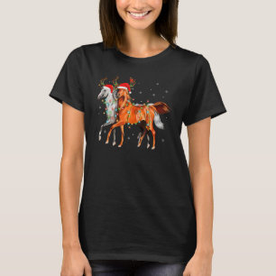 Camiseta Nochebuena alumbra reno Santa Hat Cristo de caball