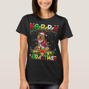 Camiseta Nochebuena alumbrando a perro sangriento Feliz Nav