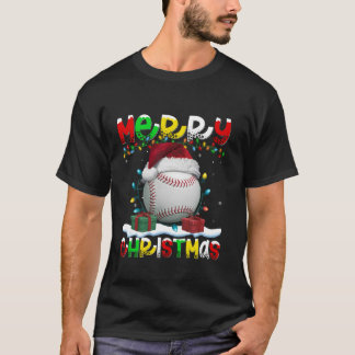 Camiseta Nochebuena alumbrando Santa Hat Baseball Feliz Nav