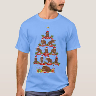 Camiseta Nochebuena alumbrando Santa Wooly Mammoth Árbol de
