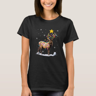 Camiseta Nochebuena Animales Nochebuena Iluminación de árbo