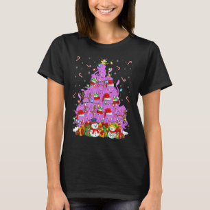 Camiseta Nochebuena calurosa iluminando árbol de navidad de