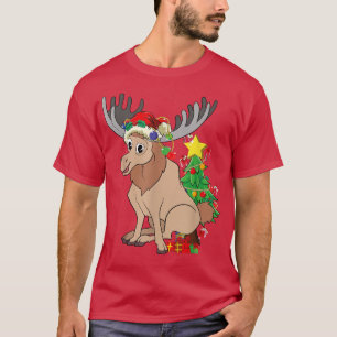 Camiseta Nochebuena de animales amantes de la selva de alce