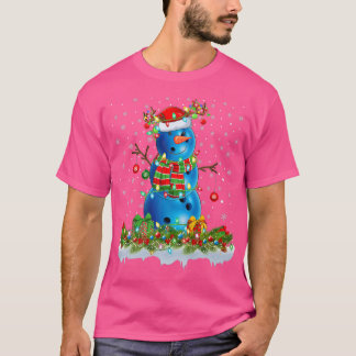 Camiseta Nochebuena de boliche divertida Snowman Xmas alumb