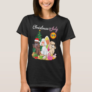 Camiseta Nochebuena de caniche en julio Papá Mamá