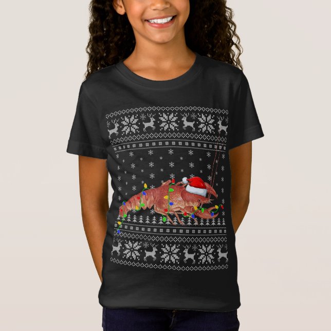 Camiseta Nochebuena de crustáceos de Santa Hat encendiendo  (Anverso)