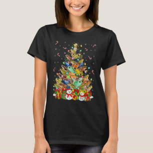 Camiseta Nochebuena de rana iluminando árbol de navidad de