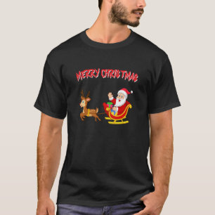 Camiseta Nochebuena de renos y trineo