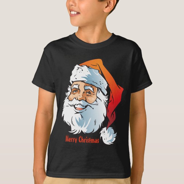 Camiseta Nochebuena de Santa Merry sonriente y de moda (Anverso)