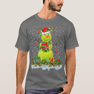 Camiseta Nochebuena de tenis y snowman enciende al tenis Ch