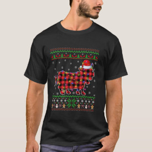 Camiseta Nochebuena de vaca ilumina Cow Dulce fea de búfalo
