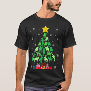 Camiseta Nochebuena deportiva de árbol de navidad ecuestres