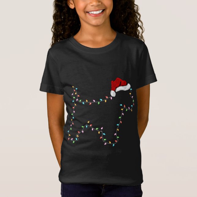 Camiseta Nochebuena divertida de perro occidental iluminand (Anverso)