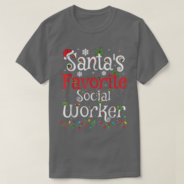 Camiseta Nochebuena divertida iluminando a trabajador socia (Diseño del anverso)