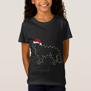 Camiseta Nochebuena divertida iluminando Santa Hat Border C