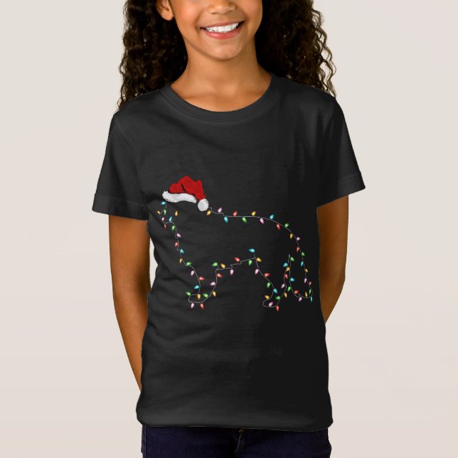 Camiseta Nochebuena divertida iluminando Santa Hat Border C (Anverso)