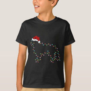 Camiseta Nochebuena divertida iluminando Santa Hat Border C