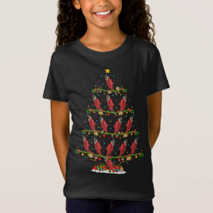 Camiseta Nochebuena divertida iluminando Santa Red Salmon F