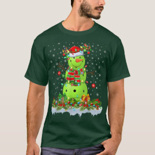 Camiseta Nochebuena divertida Snowman Xmas ilumina Pickleba