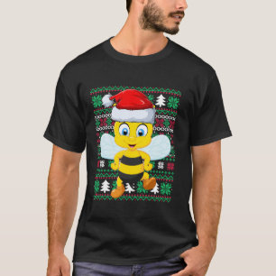 Camiseta Nochebuena dulce estilo Santa Hat Funny Bumble Bee