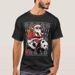 Camiseta Nochebuena dulce estilo Santa Riding Panda Christm<br><div class="desc">Navidades del Panda de suéter de navidad feo estilo suéter</div>