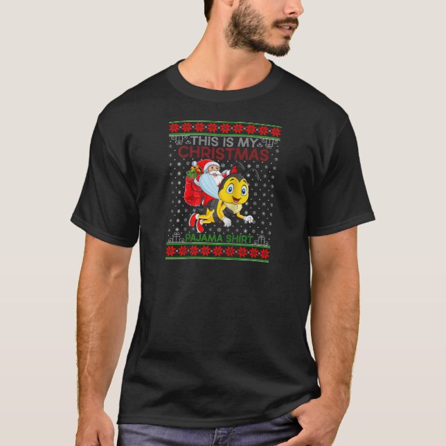 Camiseta Nochebuena estilo dulce Santa Riding Wasp Christma (Anverso)