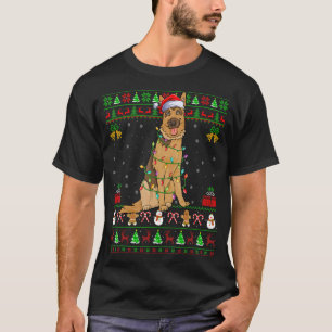 Camiseta Nochebuena fea alumbrar Santa Belga Malinois