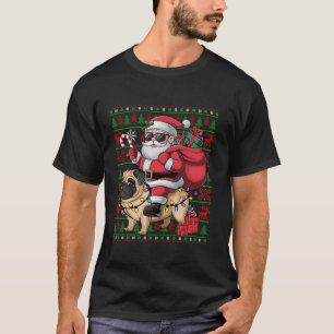 Camiseta Nochebuena fea divertida Santa Riding Perros Chris