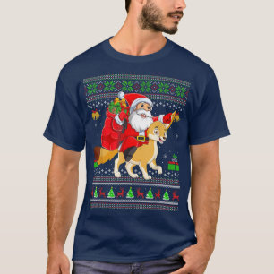 Camiseta Nochebuena graciosa Papá Noel Montando Fennec Fo C
