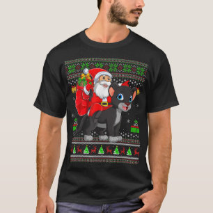 Camiseta Nochebuena graciosa Papá Noel viajando en pantera