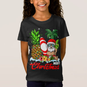 Camiseta Nochebuena navideña enciende Santa Surfing Hawaii