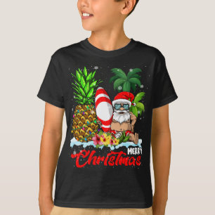 Camiseta Nochebuena navideña enciende Santa Surfing Hawaii