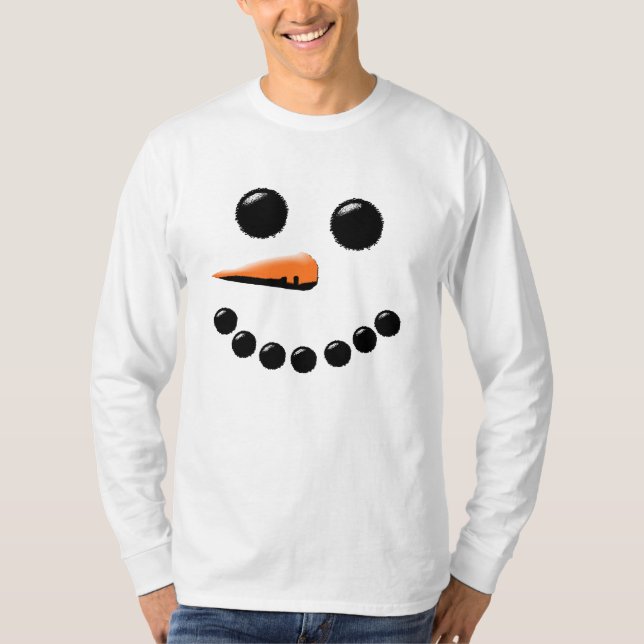 Camiseta Nochebuena navideña festiva con un hombre de nieve (Anverso)